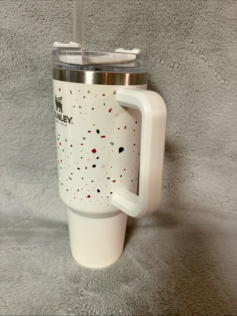 Stanley White Confetti Travel Tumbler with Handle - Picture 2 of 7